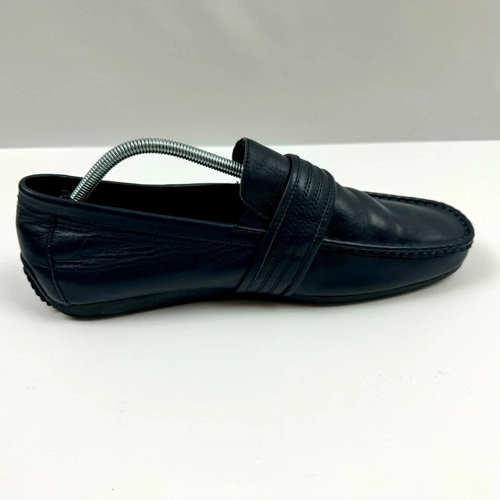 Zanzara Men's Van Eyck Blue Soft Leather Loafers Shoes‎ Size 11